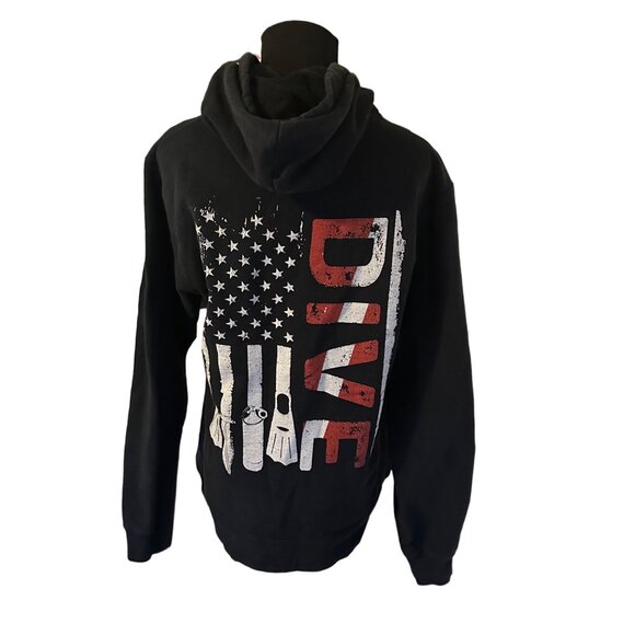 Port Company Ring Spun Fan Favorite Dive Americana Flag jacket size M - Picture 5 of 6